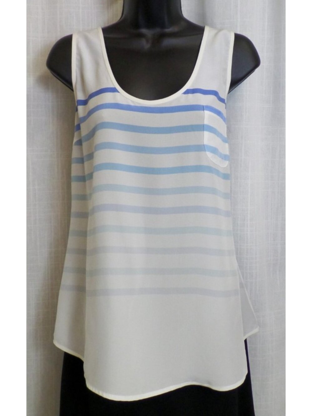 Joie Rain White Blue Striped Silk Tank Coastal L NWT $188